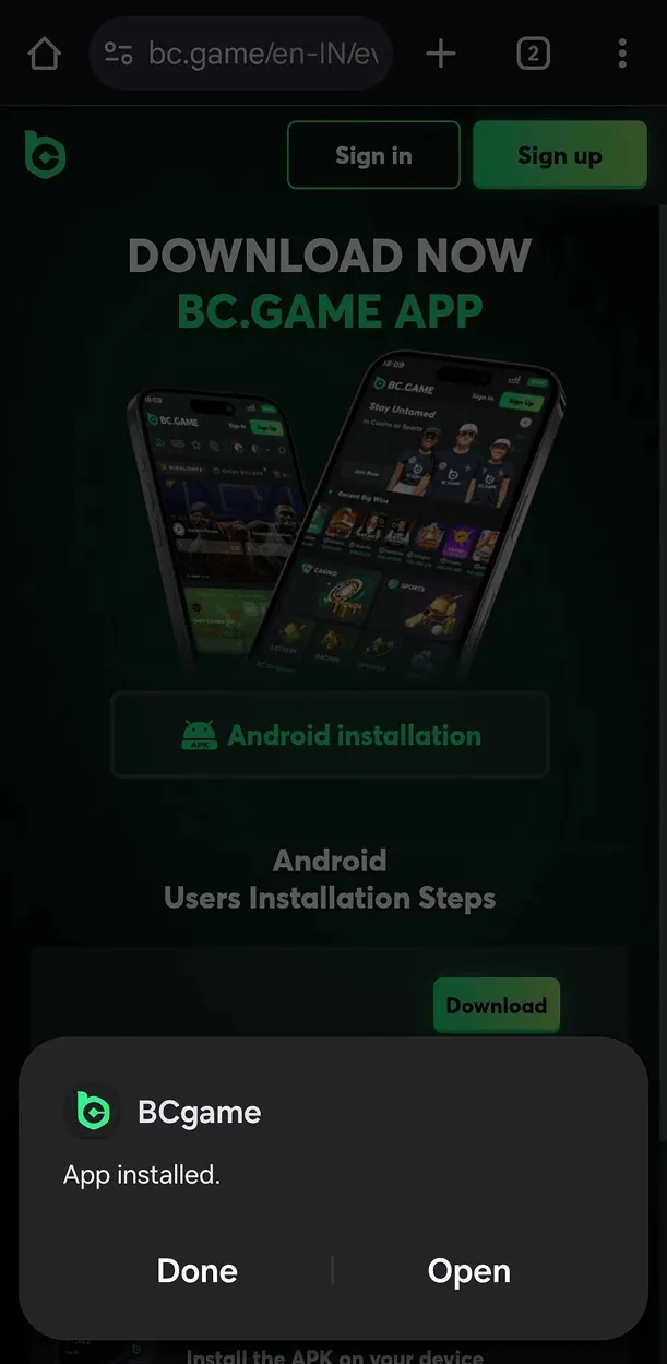 install mobile apk bc game casino on android step 3